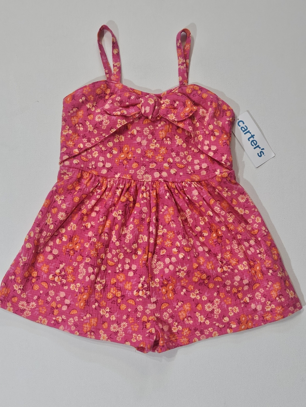 NWT Carters‎ Dress Toddlers 5T Pink Orange Floral Sundress Summer Casual